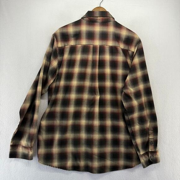 Dixxon Flannel Shirt Men's XL Brown Black Buffalo Check Plaid Moreno Pearl Snap - Picture 8 of 12